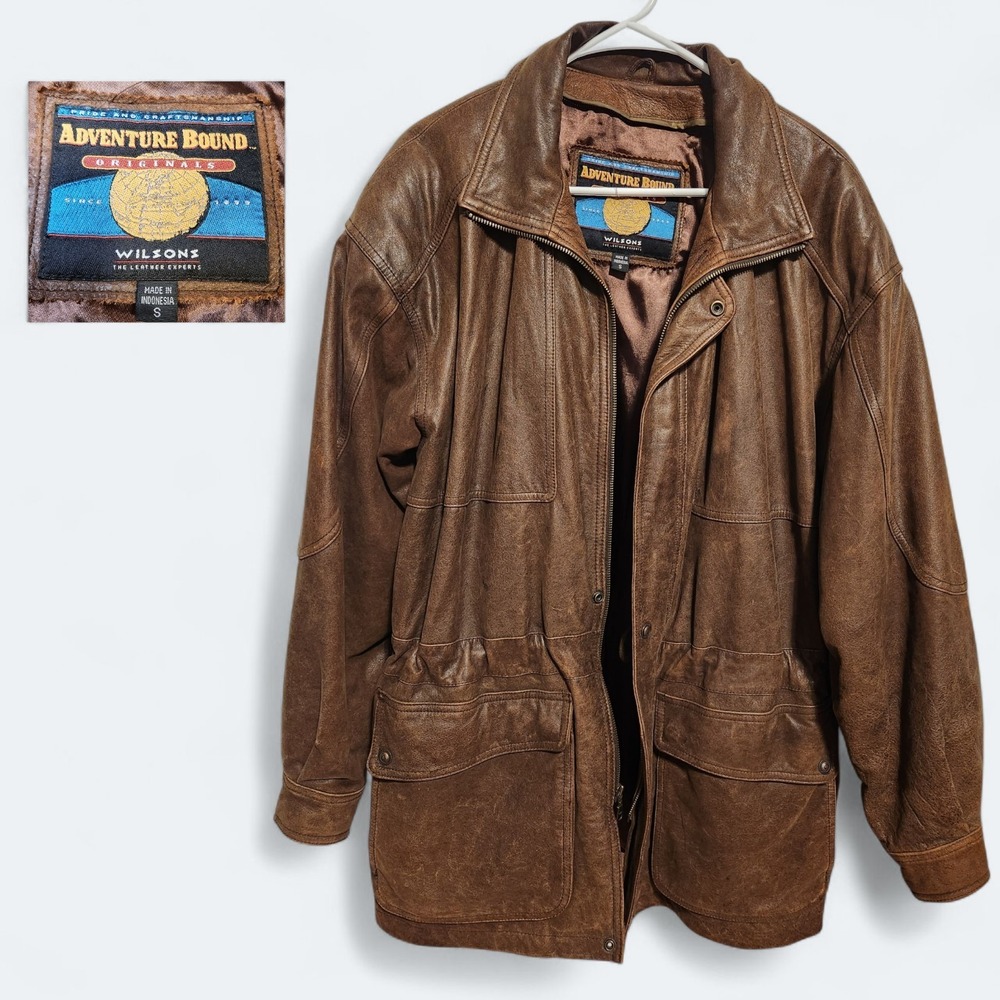 Vintage Brown Leather Jacket Adventure Bound Originals By Wilsons Size Small